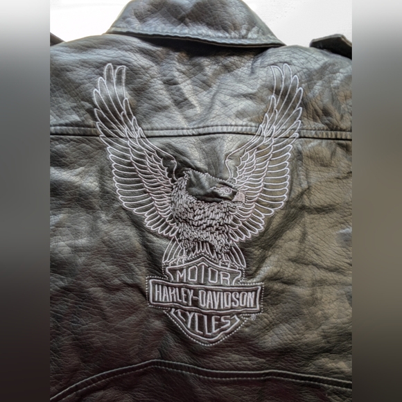 Harley Davidson Youth Jacket PU Size 4 Black Biker M-2 - Picture 5 of 16